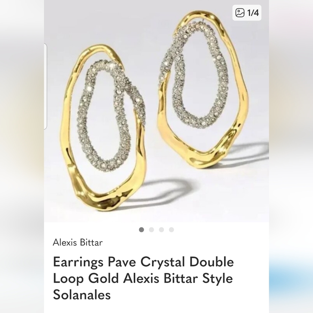 Alexis Bittar Gold and Silver Organic Double Hoop Earrings!!! NWOT!!!